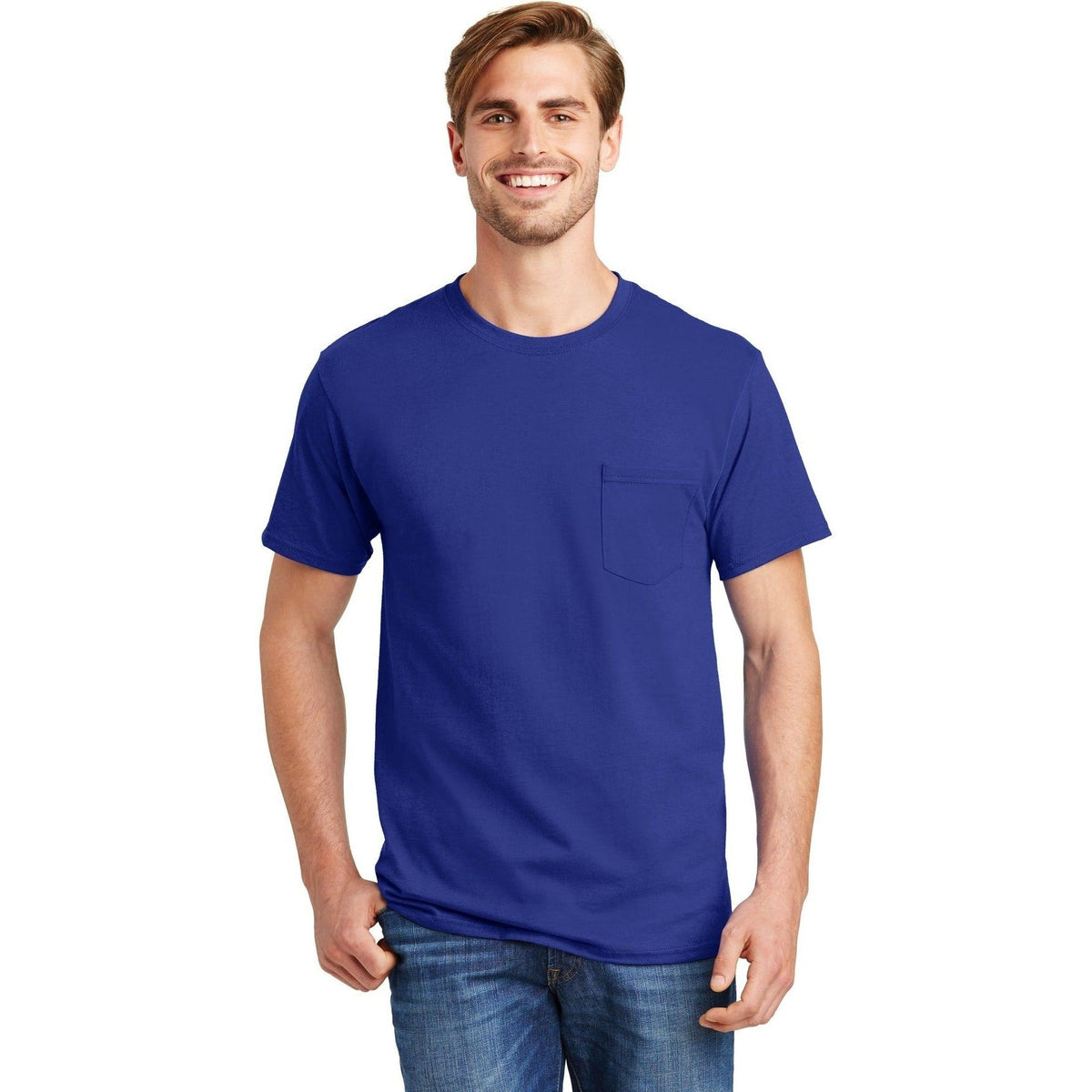 no-logo Hanes Authentic Cotton T-Shirt with Pocket-Polos-Hanes-Thread Logic