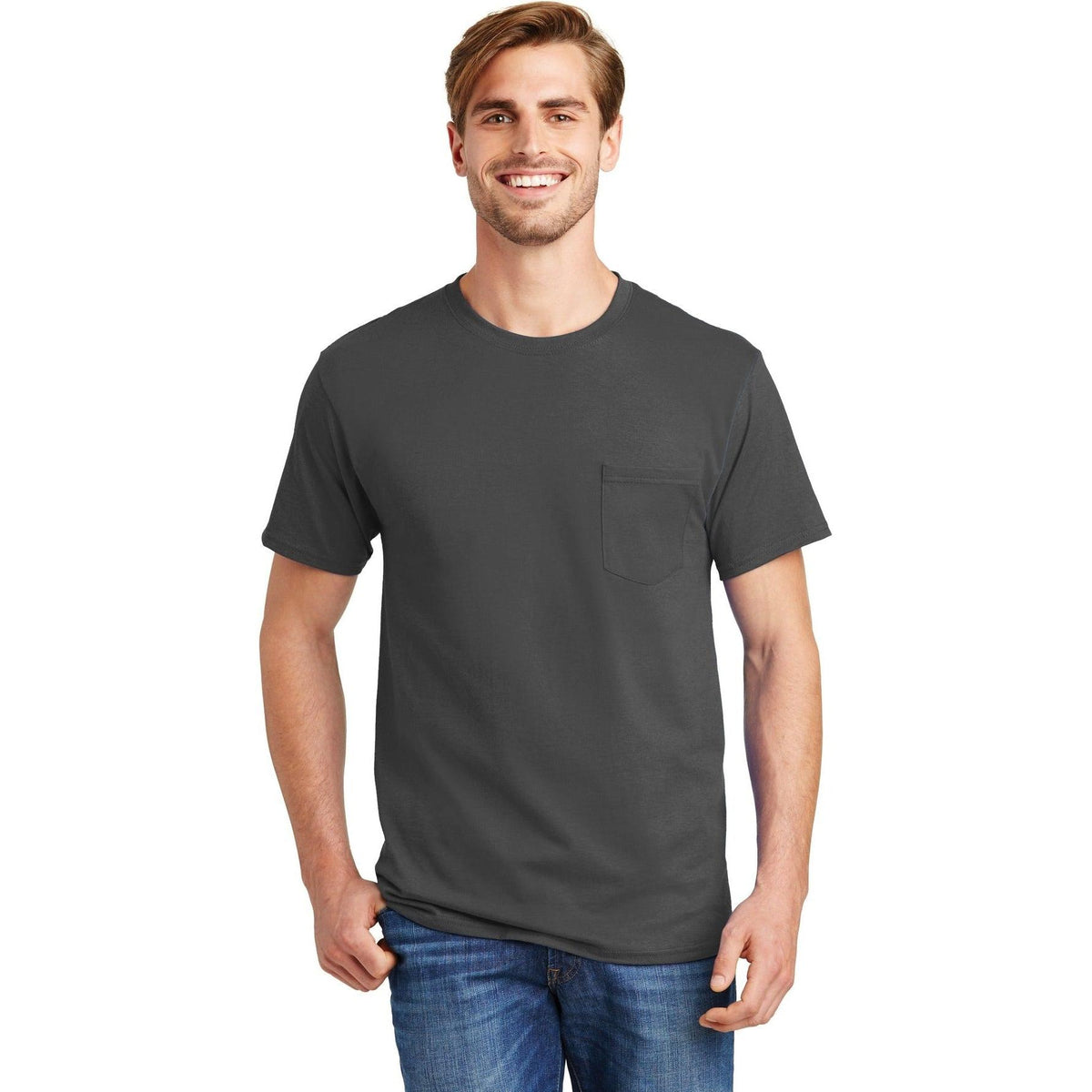 no-logo Hanes Authentic Cotton T-Shirt with Pocket-Polos-Hanes-Thread Logic