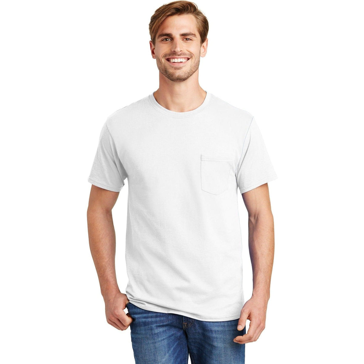 no-logo Hanes Authentic Cotton T-Shirt with Pocket-Polos-Hanes-Thread Logic