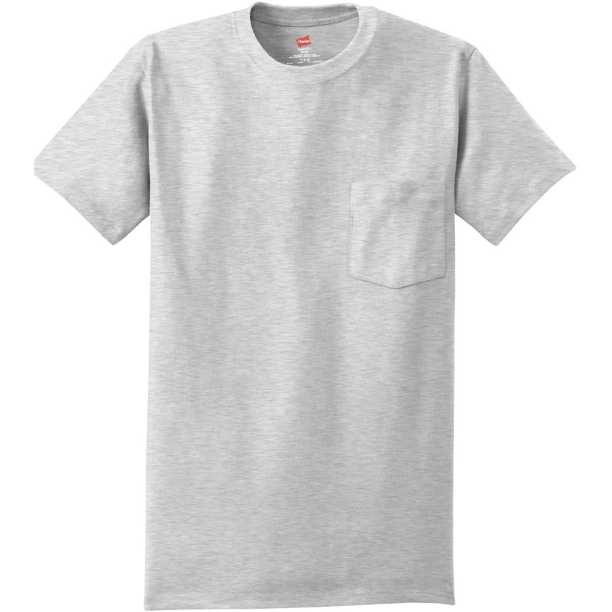 no-logo Hanes Authentic Cotton T-Shirt with Pocket-Polos-Hanes-Ash-S-Thread Logic