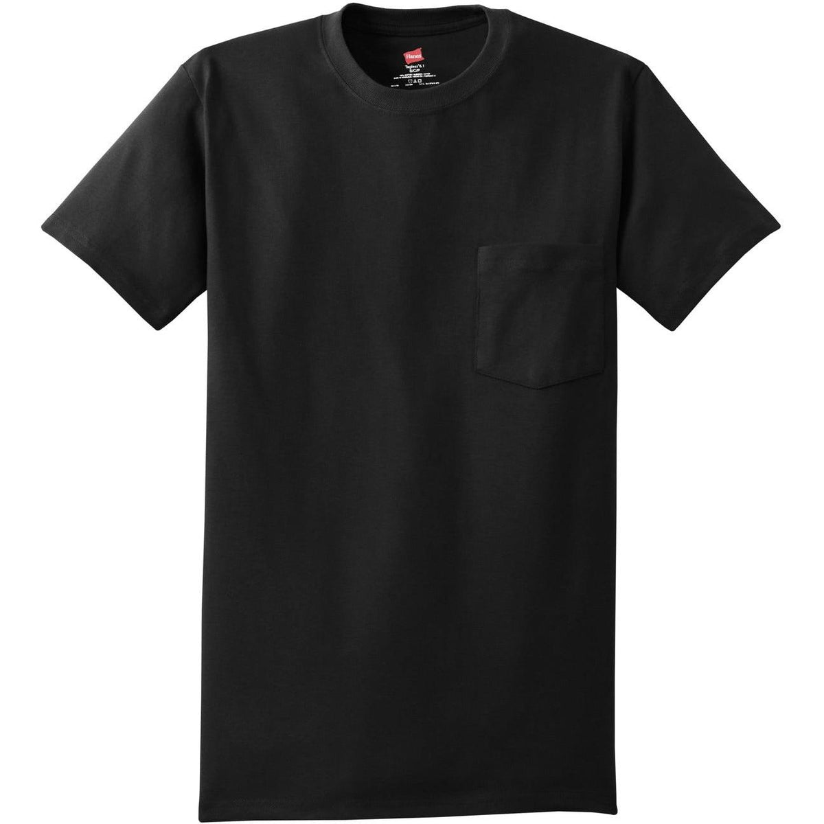 no-logo Hanes Authentic Cotton T-Shirt with Pocket-Polos-Hanes-Black-S-Thread Logic