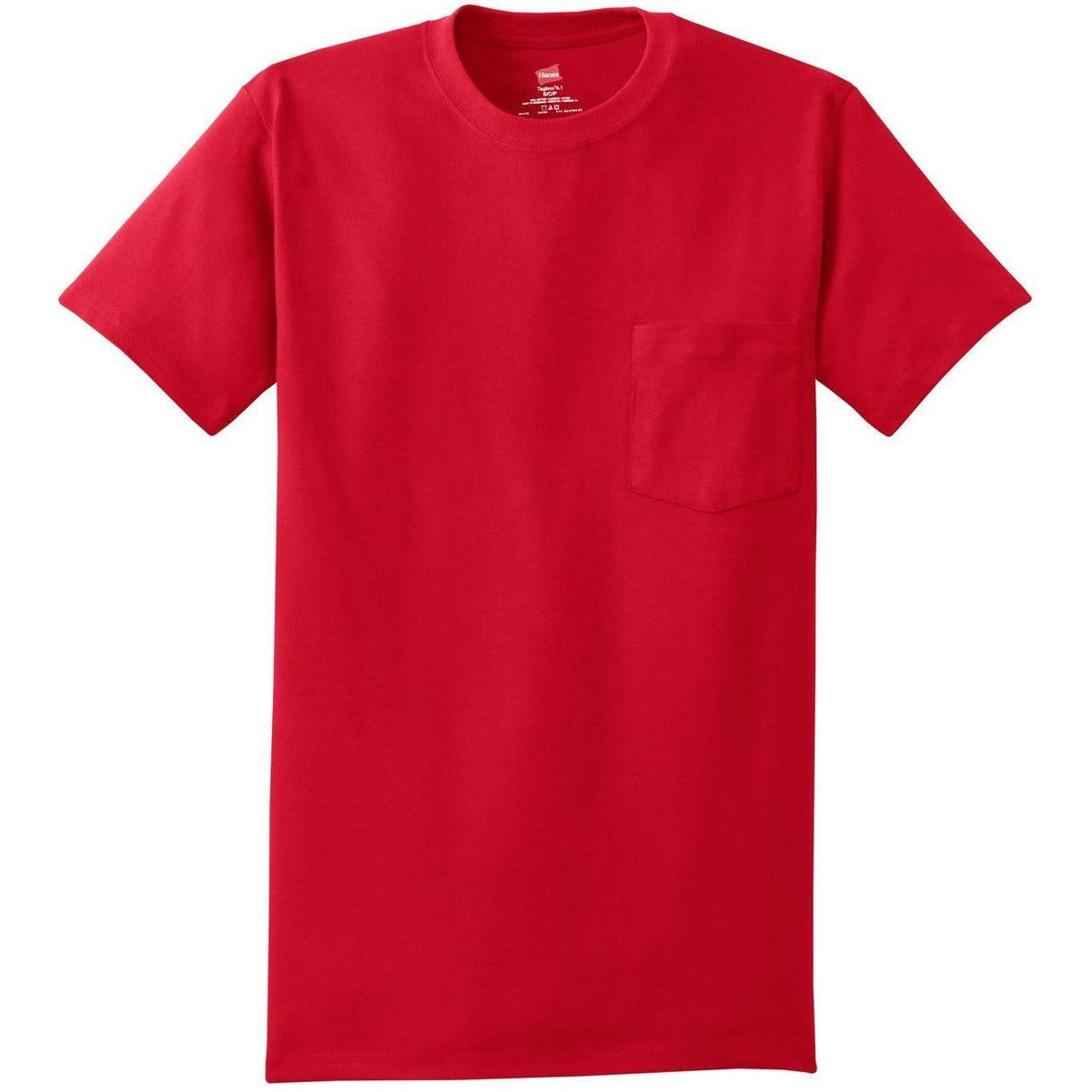 no-logo Hanes Authentic Cotton T-Shirt with Pocket-Polos-Hanes-Deep Red-S-Thread Logic
