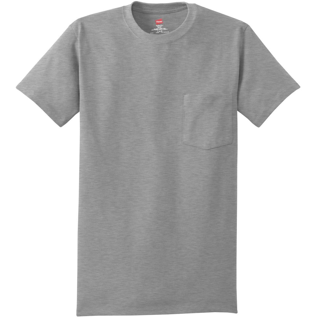 no-logo Hanes Authentic Cotton T-Shirt with Pocket-Polos-Hanes-Light Steel-S-Thread Logic