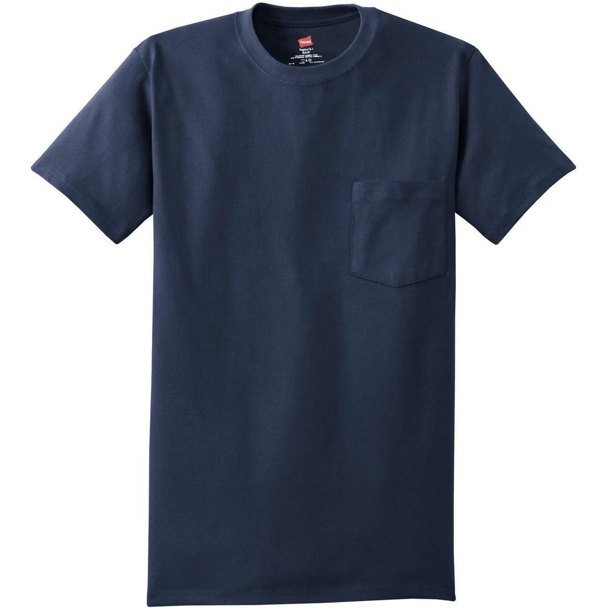 no-logo Hanes Authentic Cotton T-Shirt with Pocket-Polos-Hanes-Navy-S-Thread Logic