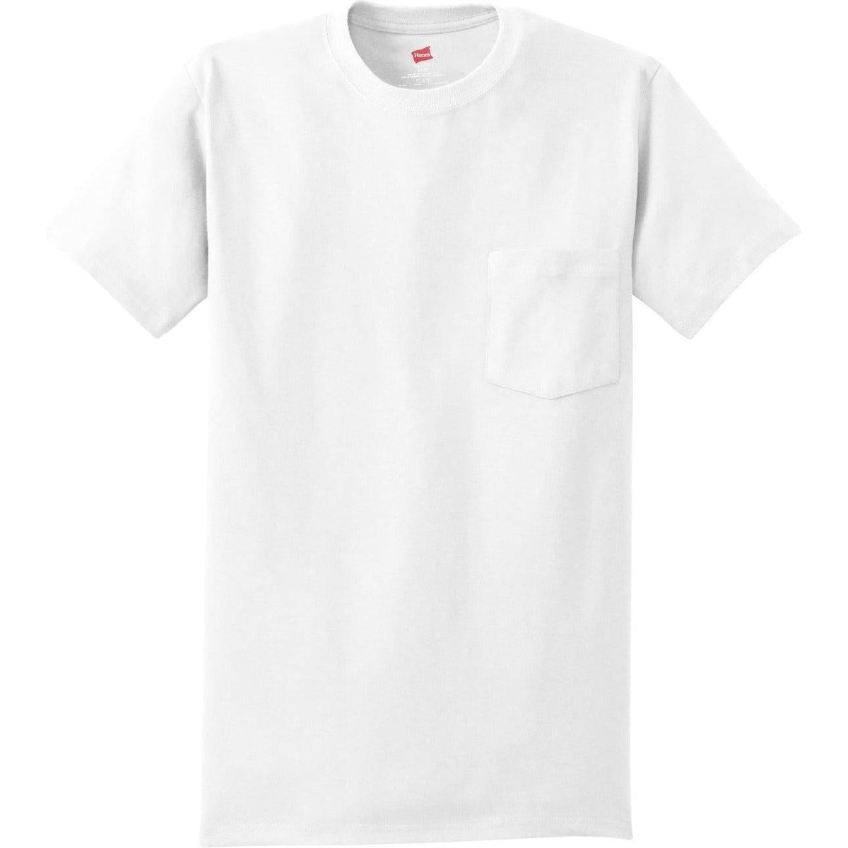 no-logo Hanes Authentic Cotton T-Shirt with Pocket-Polos-Hanes-White-S-Thread Logic