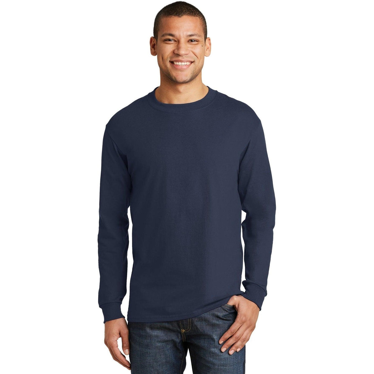 no-logo Hanes Beefy Long Sleeve Cotton T-Shirt-Regular-Hanes-Thread Logic