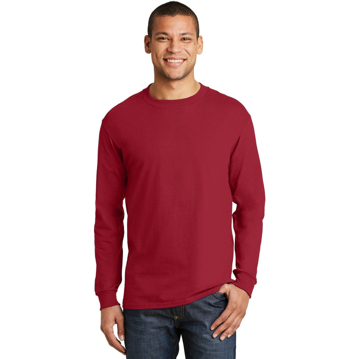 no-logo Hanes Beefy Long Sleeve Cotton T-Shirt-Regular-Hanes-Thread Logic
