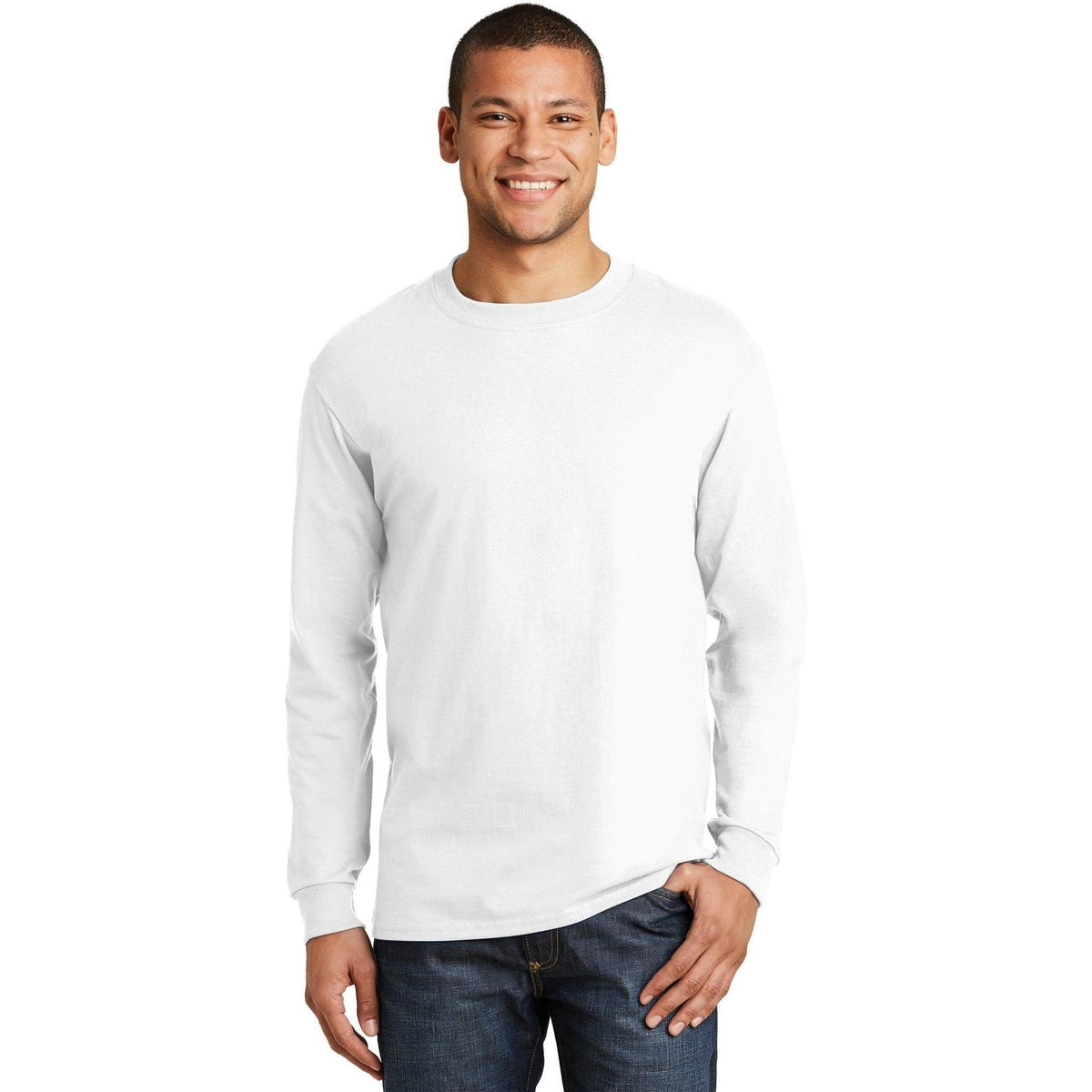 no-logo Hanes Beefy Long Sleeve Cotton T-Shirt-Regular-Hanes-Thread Logic