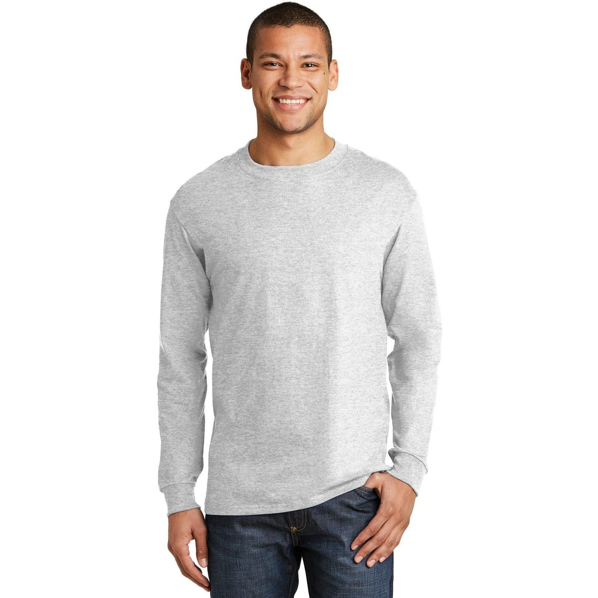 no-logo Hanes Beefy Long Sleeve Cotton T-Shirt-Regular-Hanes-Thread Logic