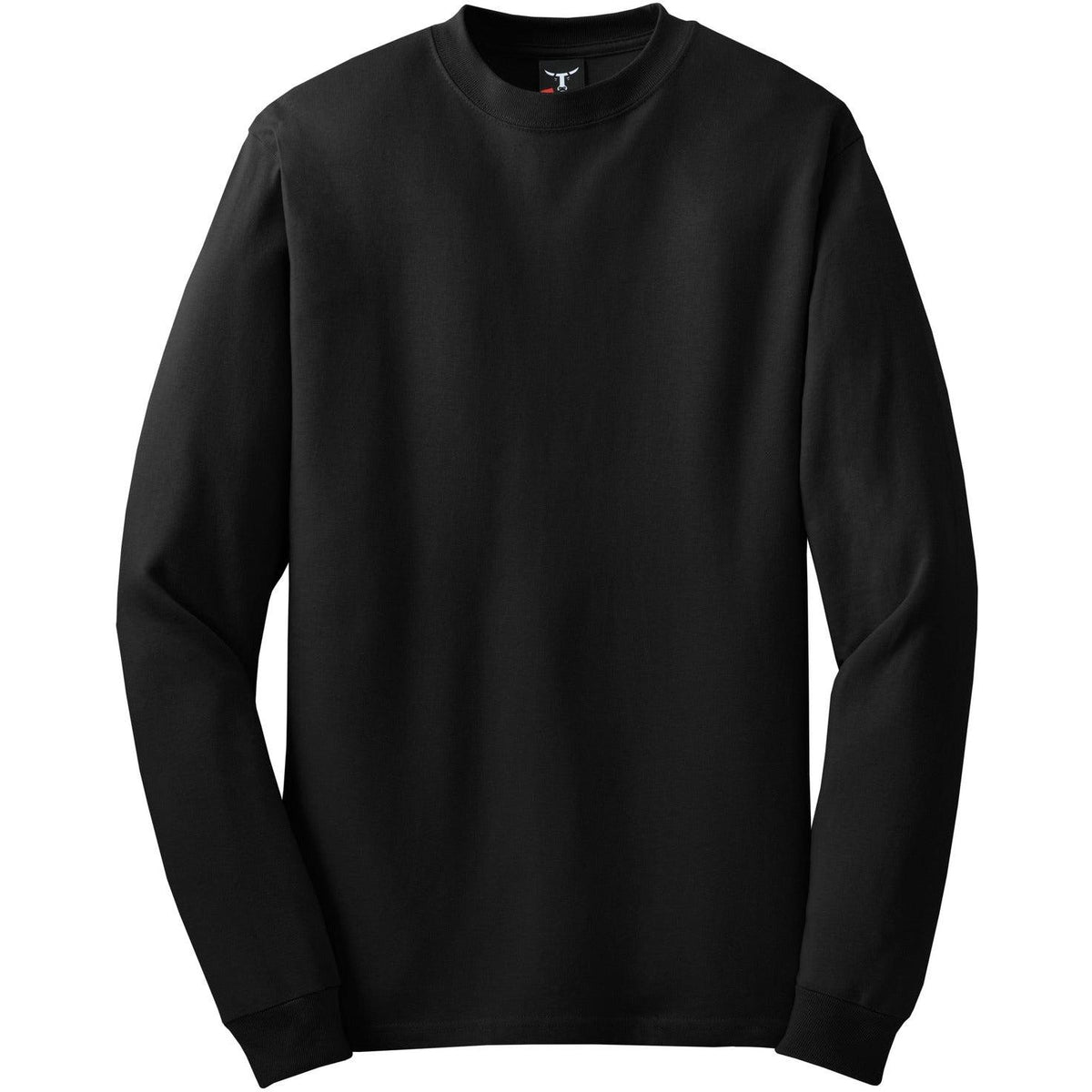 no-logo Hanes Beefy Long Sleeve Cotton T-Shirt-Regular-Hanes-Black-S-Thread Logic