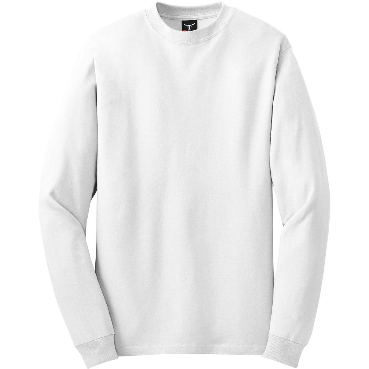 no-logo Hanes Beefy Long Sleeve Cotton T-Shirt-Regular-Hanes-White-S-Thread Logic