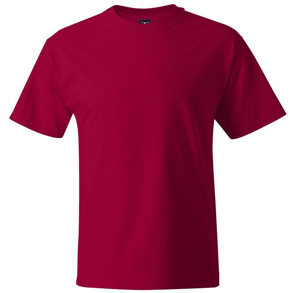no-logo Hanes Beefy-T Tall Short Sleeve T-Shirt-Polos-Hanes-Deep Red-LT-Thread Logic