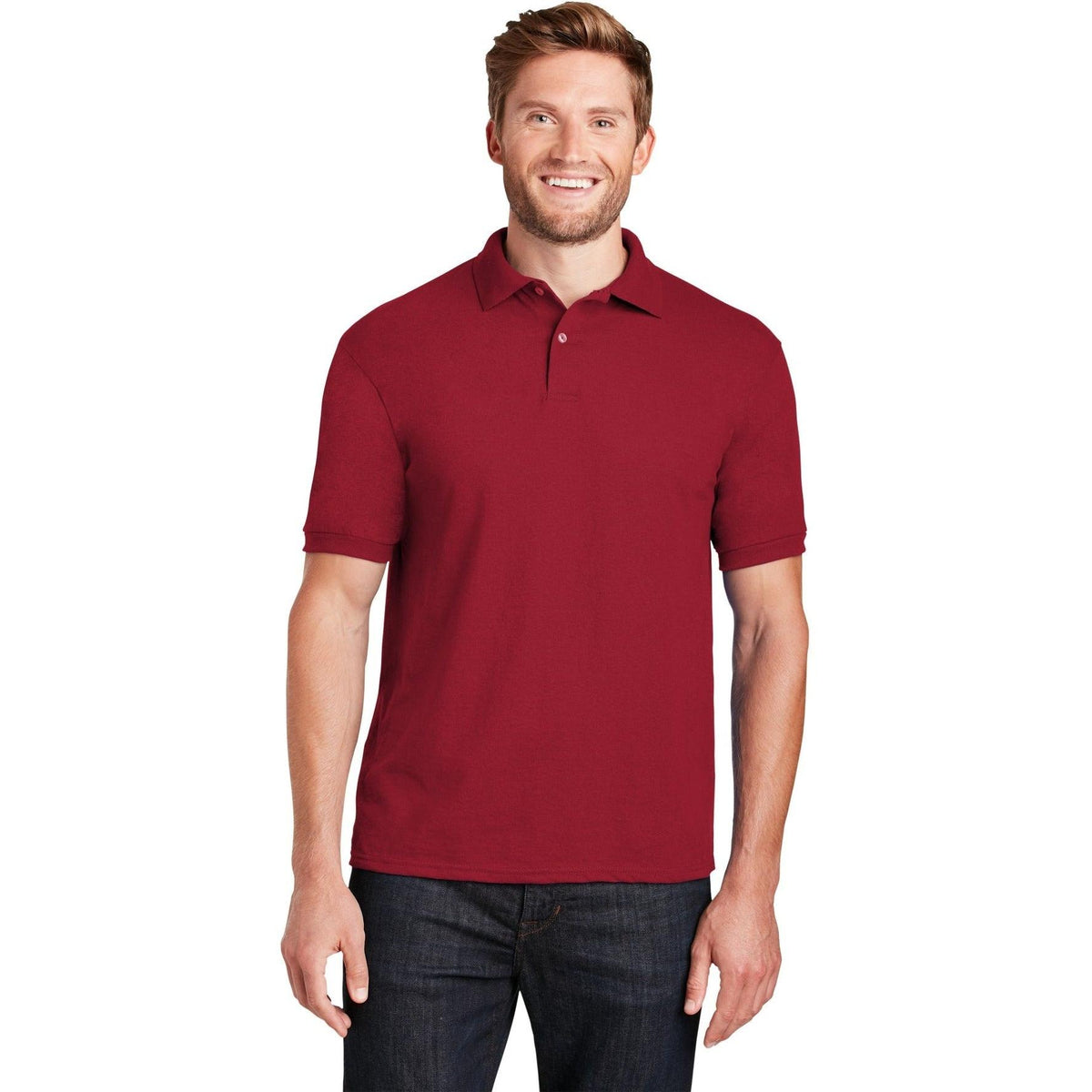 no-logo Hanes EcoSmart 5.2-Ounce Jersey Knit Sport Shirt-Regular-Hanes-Thread Logic