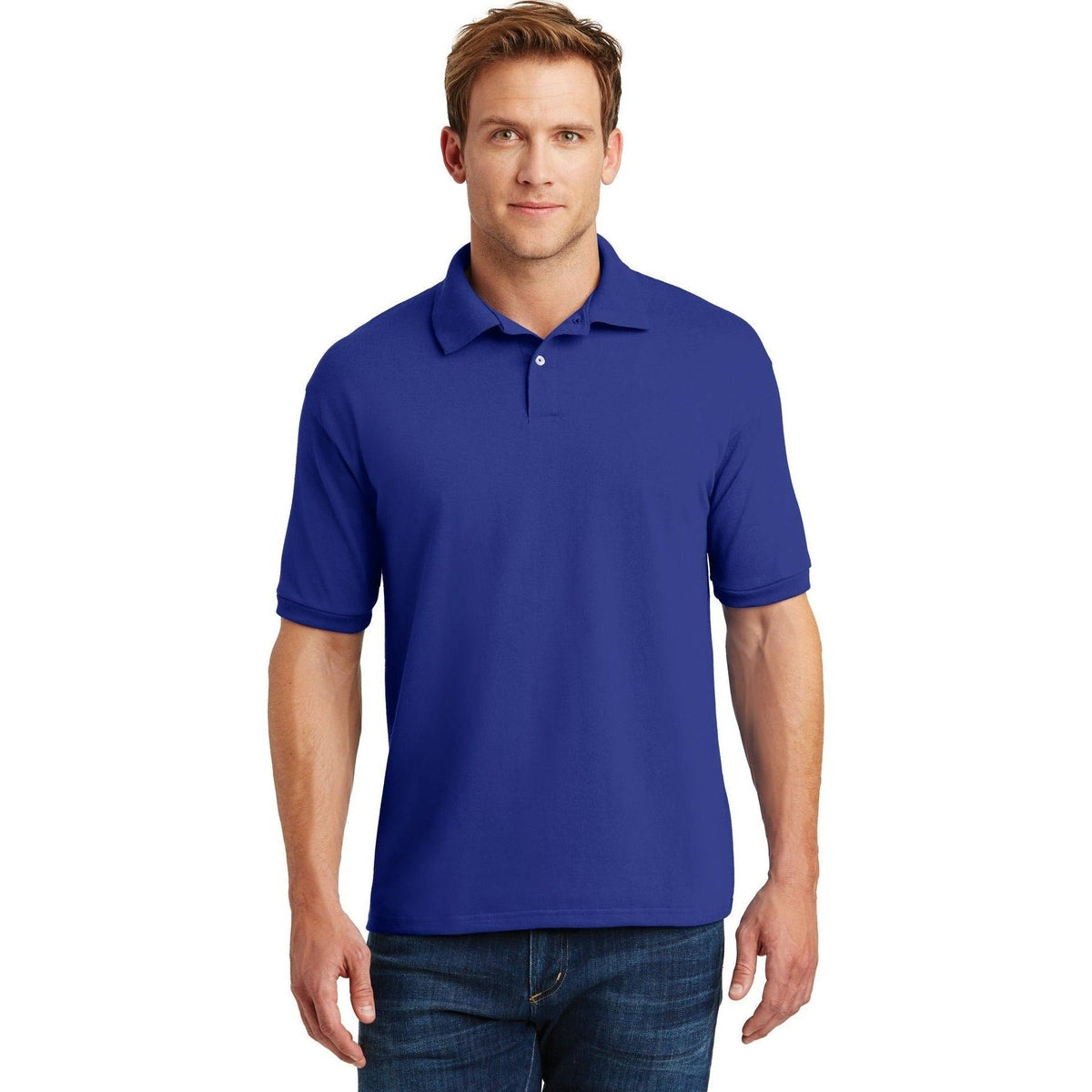 no-logo Hanes EcoSmart 5.2-Ounce Jersey Knit Sport Shirt-Regular-Hanes-Thread Logic