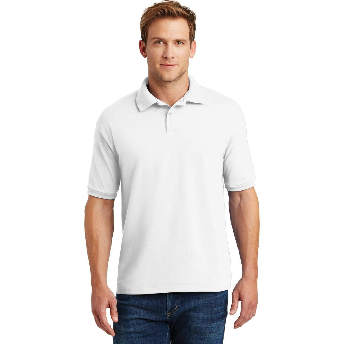 no-logo Hanes EcoSmart 5.2-Ounce Jersey Knit Sport Shirt-Regular-Hanes-Thread Logic
