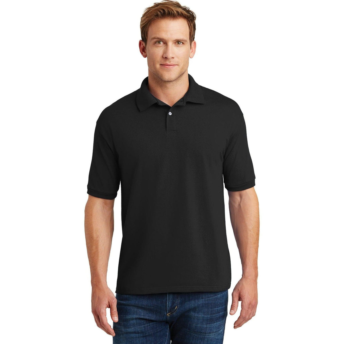 no-logo Hanes EcoSmart 5.2-Ounce Jersey Knit Sport Shirt-Regular-Hanes-Thread Logic