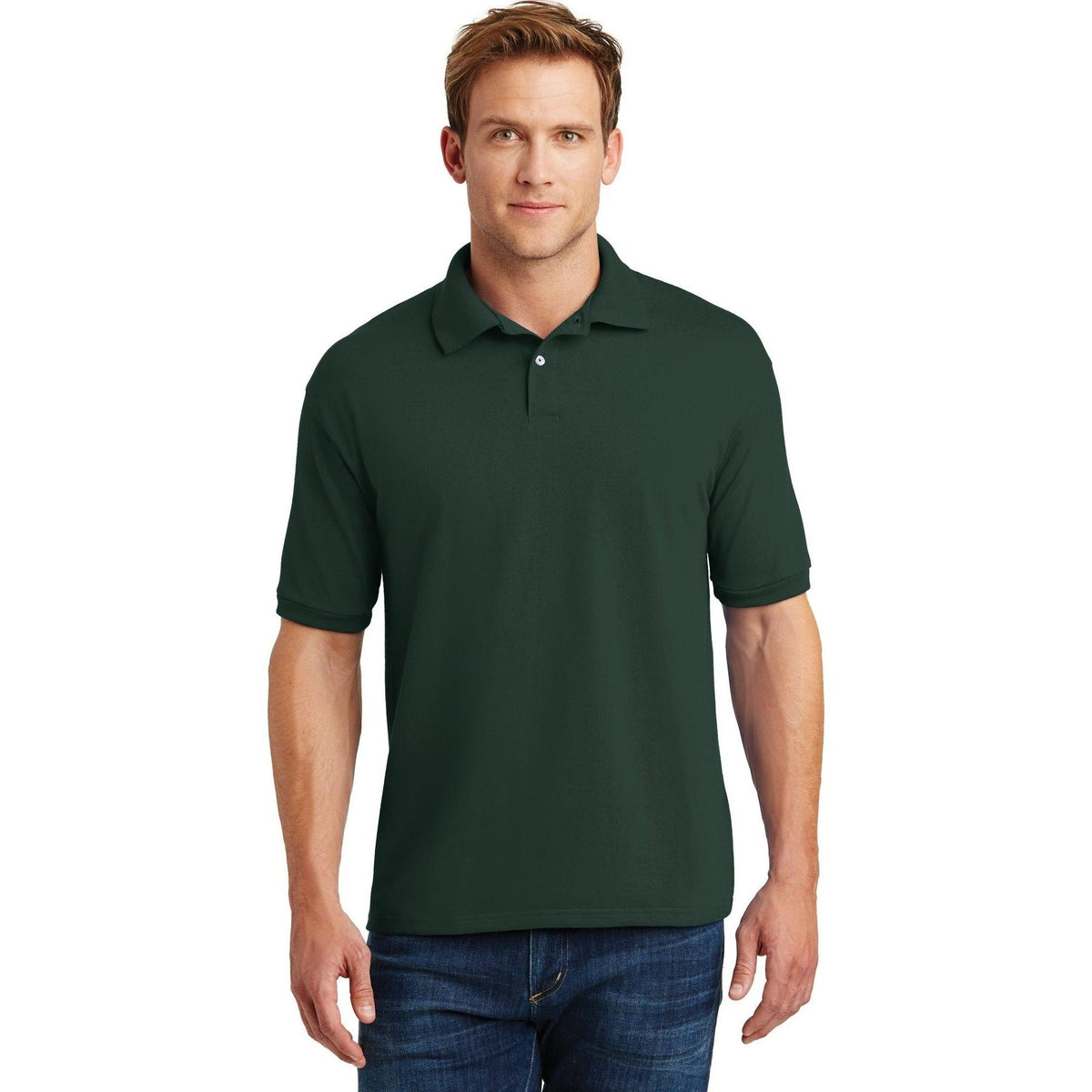 no-logo Hanes EcoSmart 5.2-Ounce Jersey Knit Sport Shirt-Regular-Hanes-Thread Logic