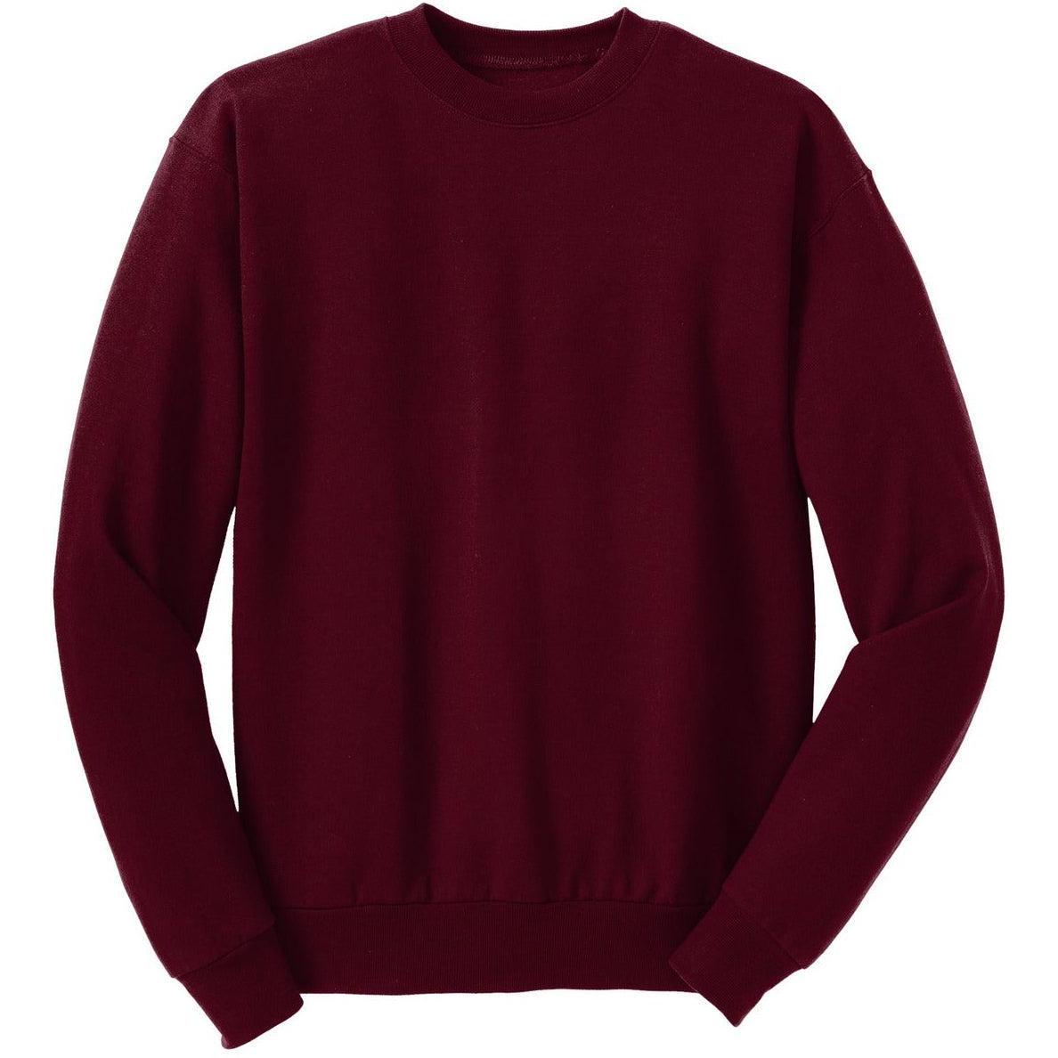 no-logo Hanes EcoSmart Crewneck Sweatshirt-Crewnecks-Hanes-Maroon-S-Thread Logic