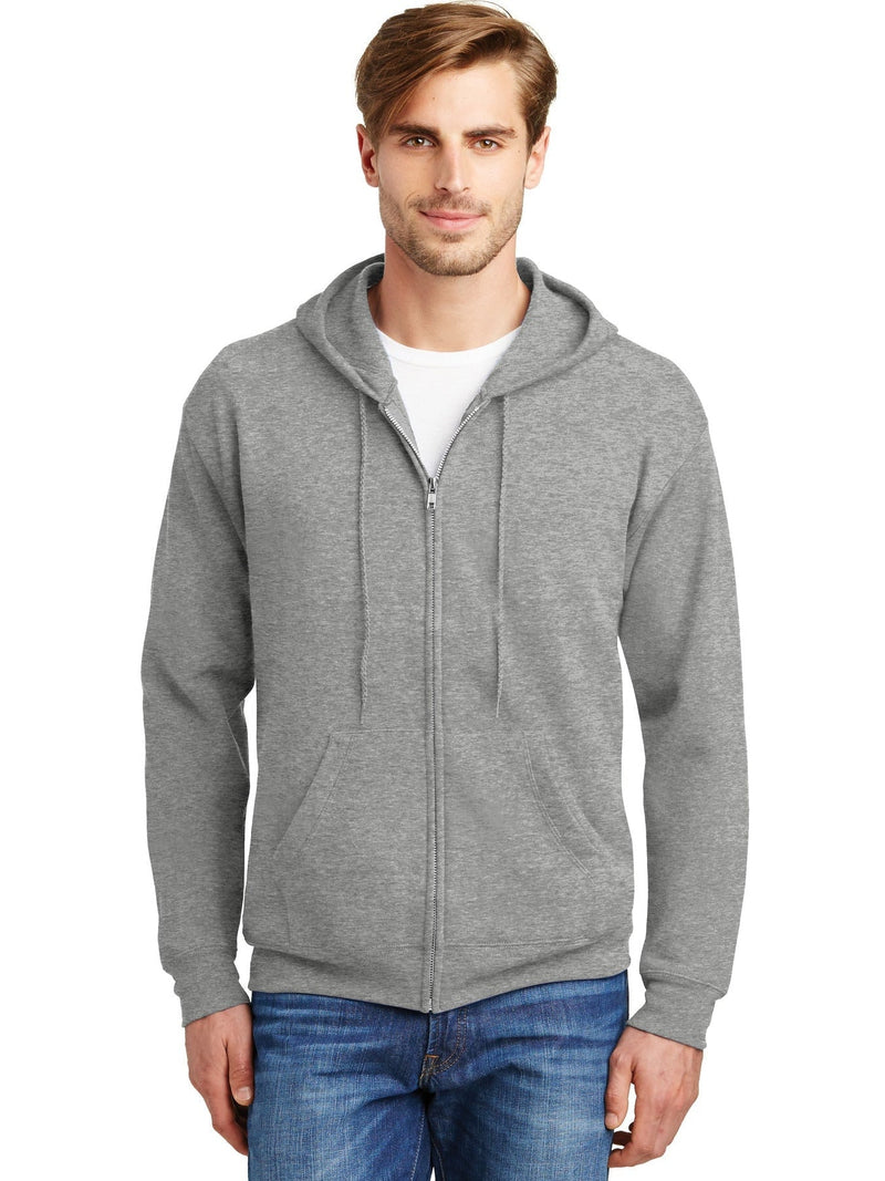 no-logo Hanes EcoSmart Full-Zip Hooded Sweatshirt-Regular-Hanes-Thread Logic