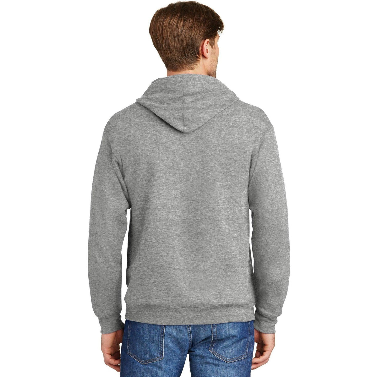 no-logo Hanes EcoSmart Full-Zip Hooded Sweatshirt-Full Zips-Hanes-Thread Logic