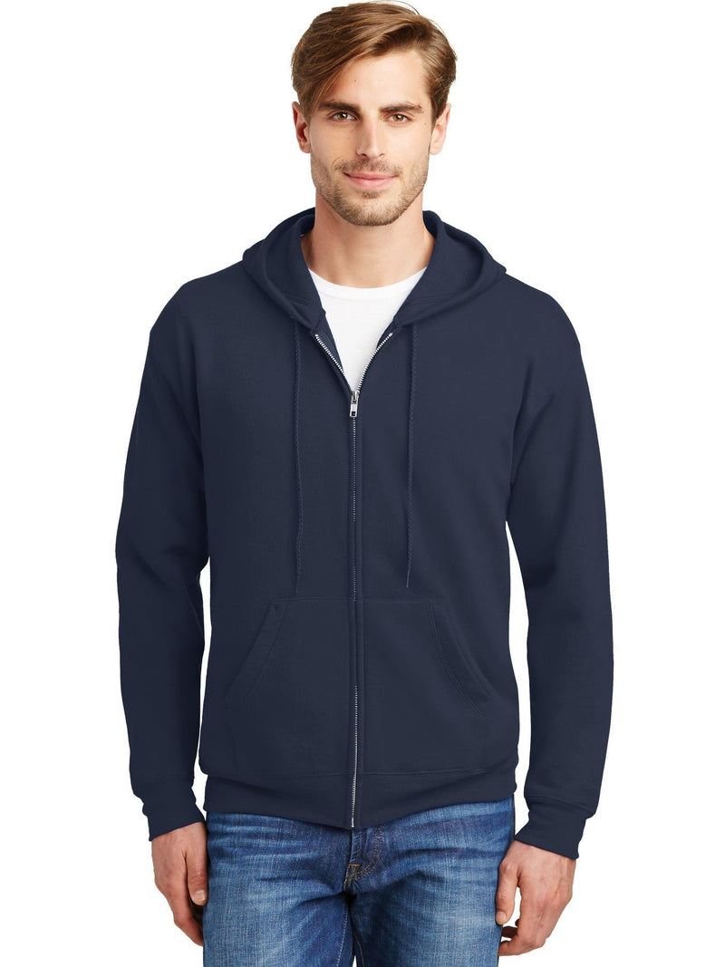 no-logo Hanes EcoSmart Full-Zip Hooded Sweatshirt-Regular-Hanes-Thread Logic