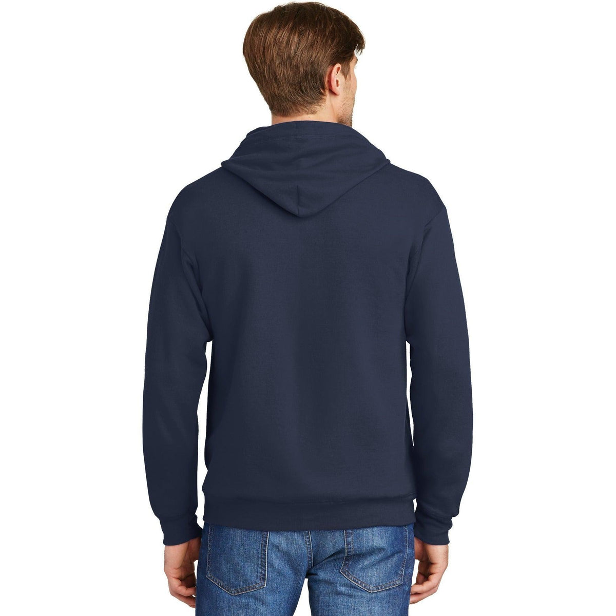 no-logo Hanes EcoSmart Full-Zip Hooded Sweatshirt-Full Zips-Hanes-Thread Logic