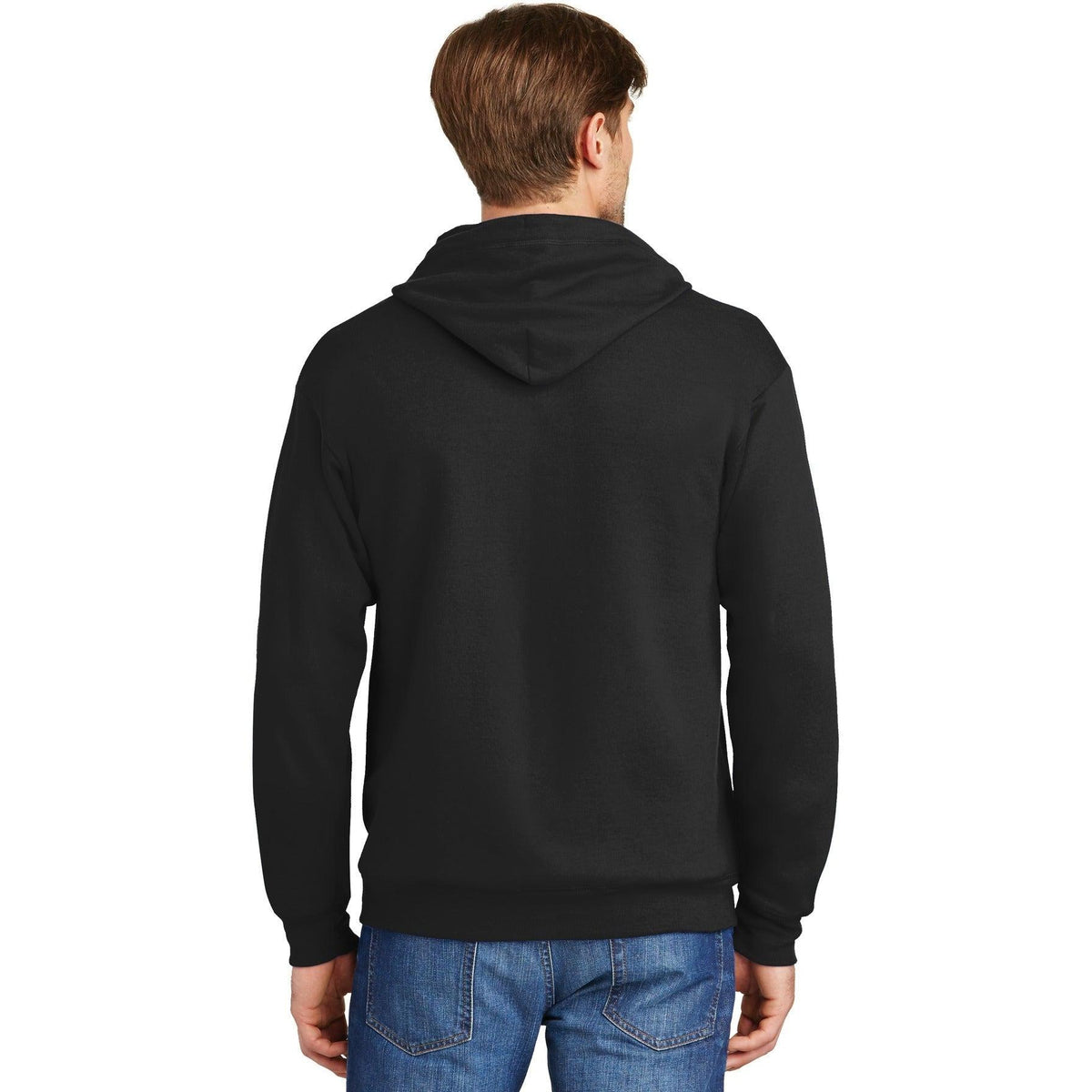 no-logo Hanes EcoSmart Full-Zip Hooded Sweatshirt-Full Zips-Hanes-Thread Logic
