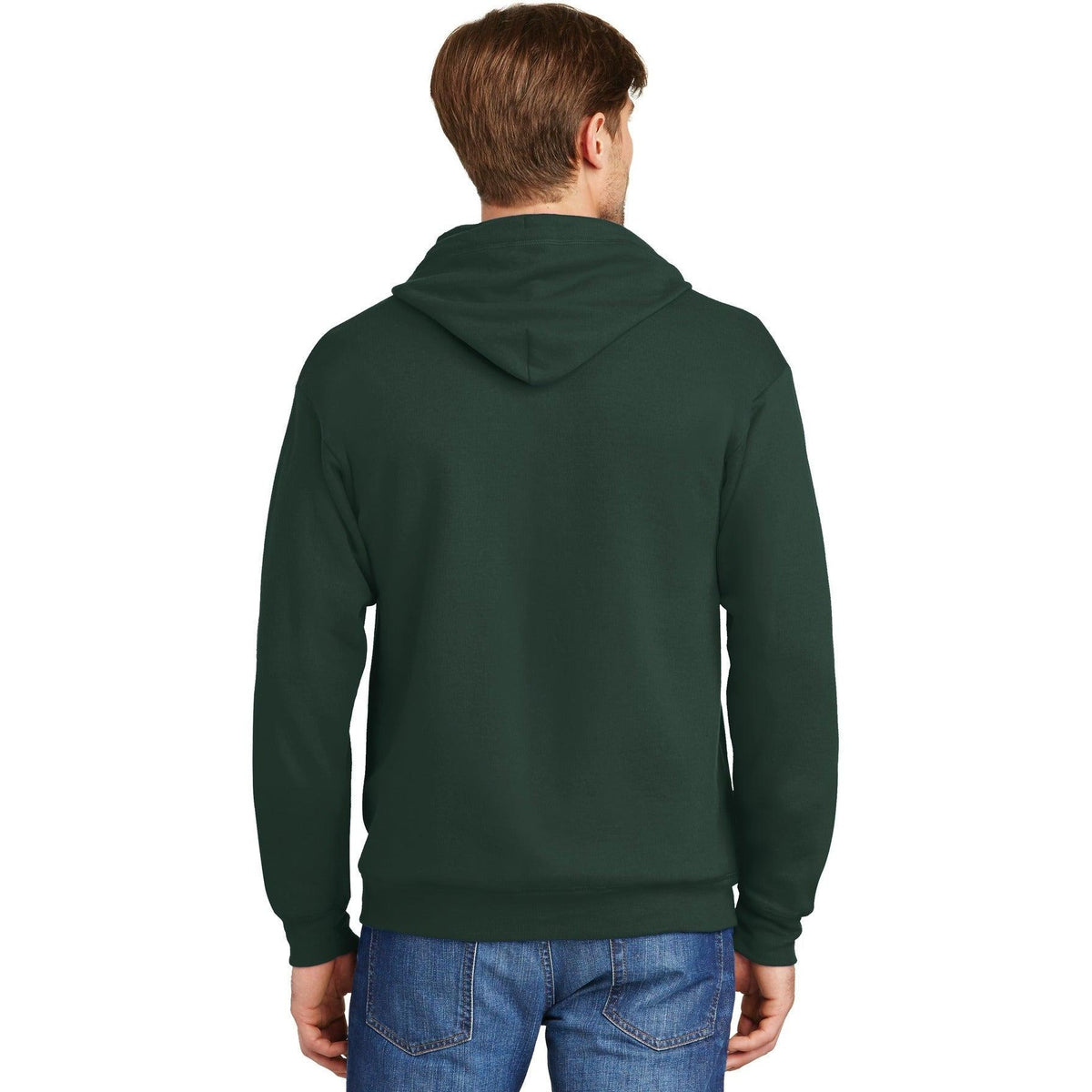 no-logo Hanes EcoSmart Full-Zip Hooded Sweatshirt-Full Zips-Hanes-Thread Logic