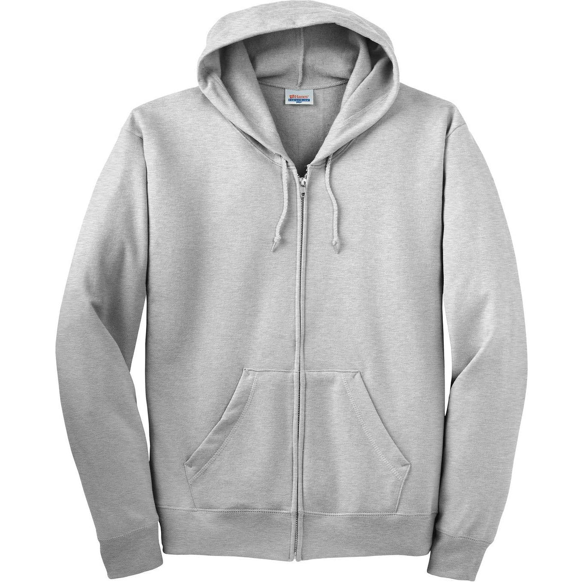 no-logo Hanes EcoSmart Full-Zip Hooded Sweatshirt-Full Zips-Hanes-Ash-S-Thread Logic