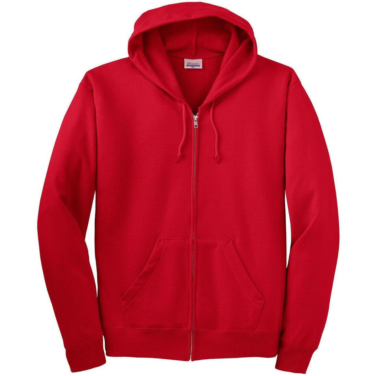 no-logo Hanes EcoSmart Full-Zip Hooded Sweatshirt-Full Zips-Hanes-Deep Red-S-Thread Logic