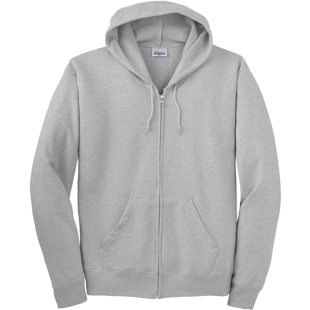 no-logo Hanes EcoSmart Full-Zip Hooded Sweatshirt-Full Zips-Hanes-Light Steel-S-Thread Logic