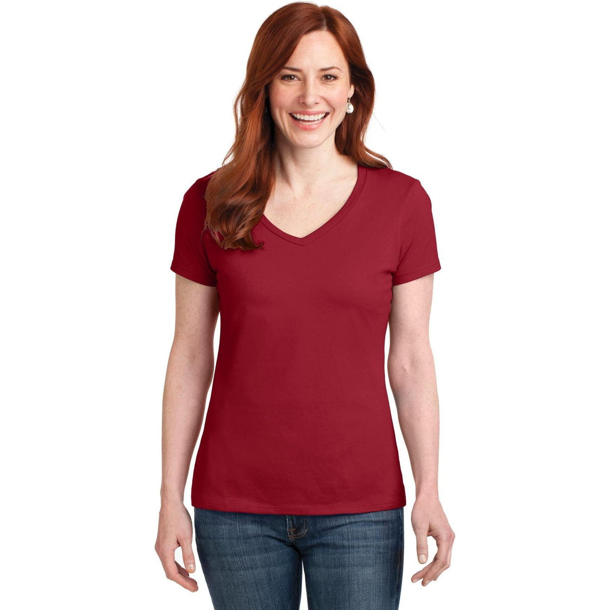 no-logo Hanes Ladies Nano-T Cotton V-Neck T-Shirt-Regular-Hanes-Thread Logic