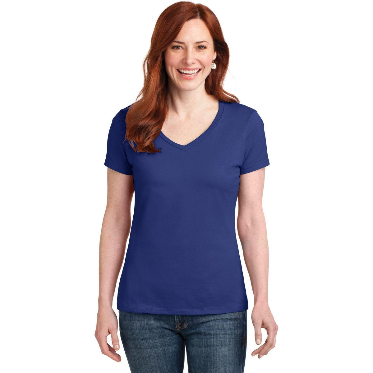 no-logo Hanes Ladies Nano-T Cotton V-Neck T-Shirt-Regular-Hanes-Thread Logic