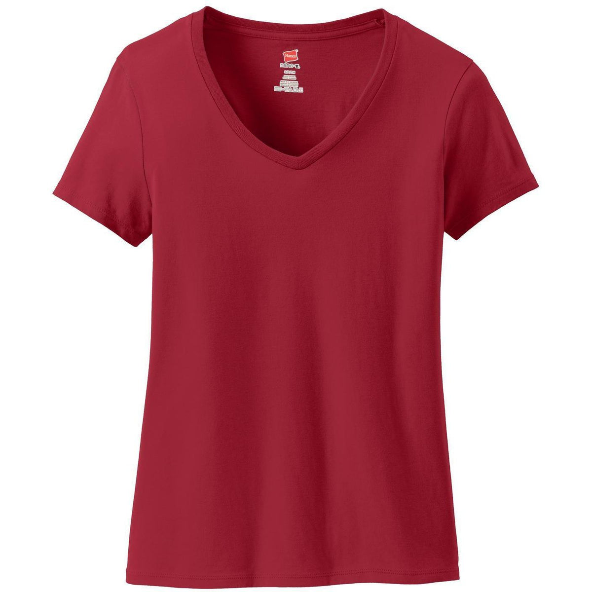 no-logo Hanes Ladies Nano-T Cotton V-Neck T-Shirt