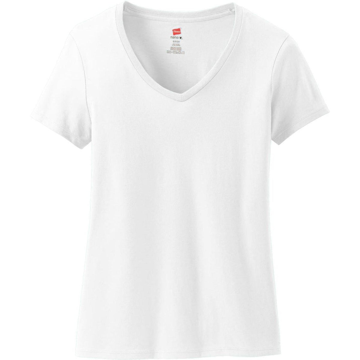 no-logo Hanes Ladies Nano-T Cotton V-Neck T-Shirt