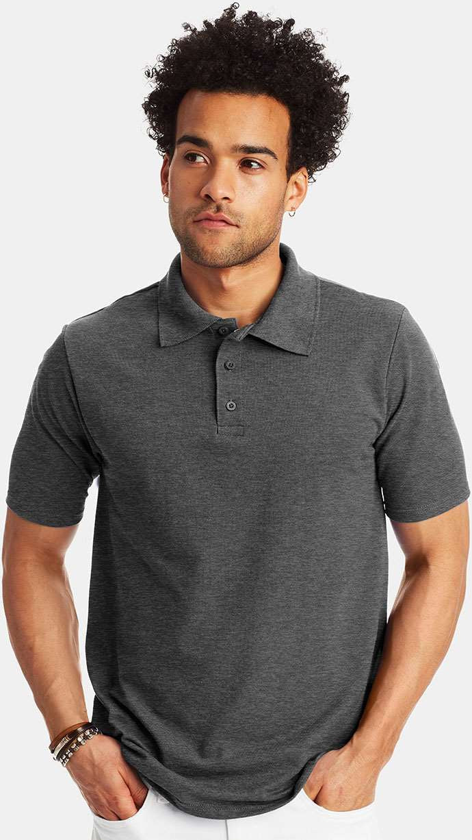 no-logo Hanes X-Temp Piqué Sport Shirt with Fresh IQ-Men's Polos-Hanes-Thread Logic