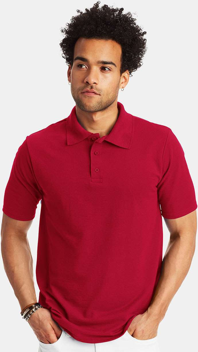 no-logo Hanes X-Temp Piqué Sport Shirt with Fresh IQ-Men's Polos-Hanes-Thread Logic