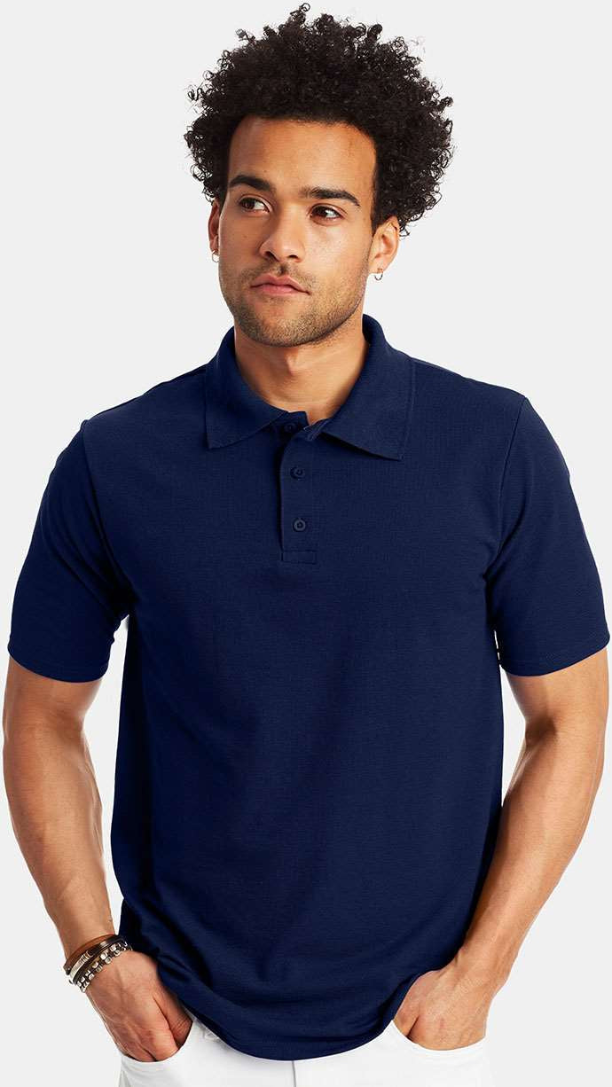 no-logo Hanes X-Temp Piqué Sport Shirt with Fresh IQ-Men's Polos-Hanes-Thread Logic