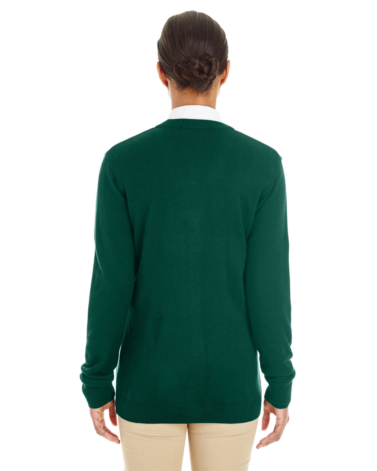 no-logo Harriton Ladies Pilbloc V-Neck Button Cardigan Sweater-Ladies Layering-Harriton-Thread Logic