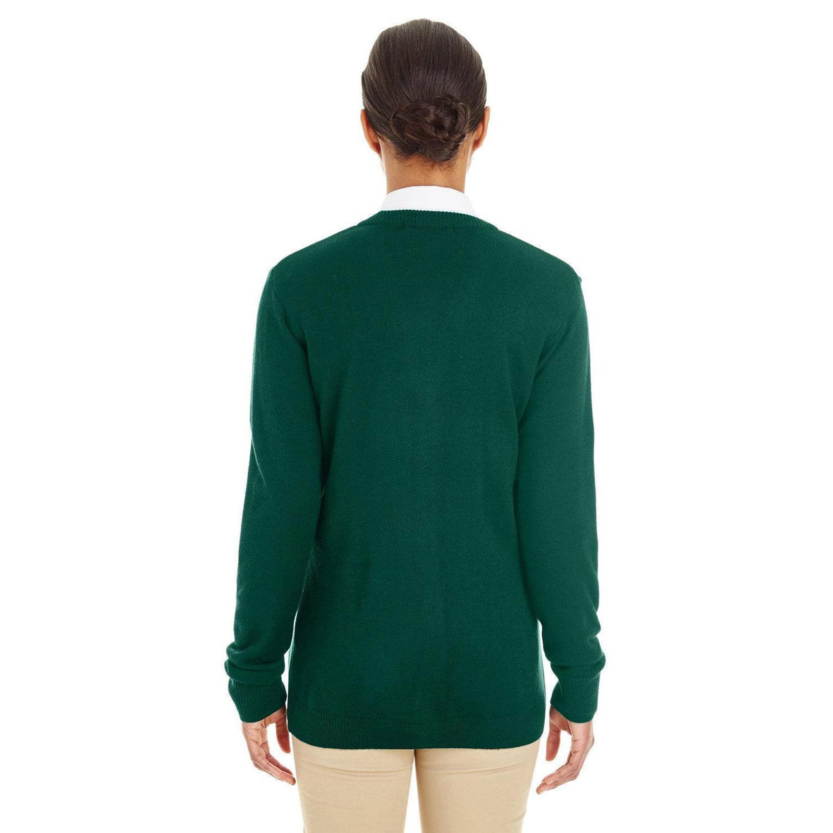 no-logo Harriton Women's Pilbloc V-Neck Button Cardigan Sweater-Sweaters-Harriton-Thread Logic