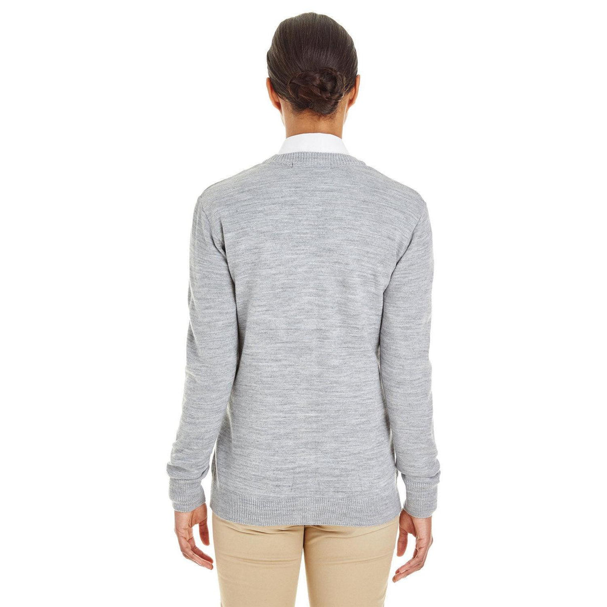 no-logo Harriton Women's Pilbloc V-Neck Button Cardigan Sweater-Sweaters-Harriton-Thread Logic