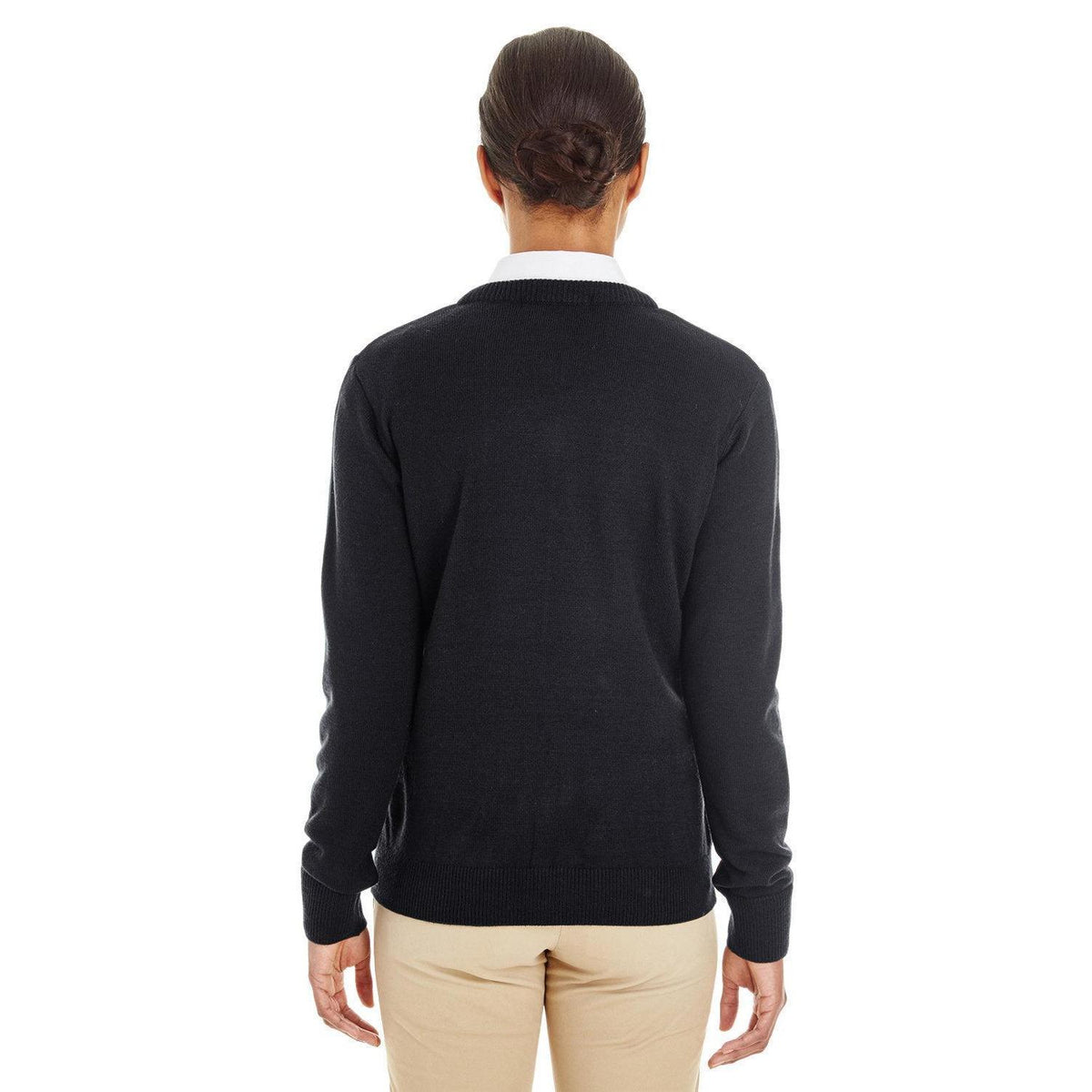 no-logo Harriton Women's Pilbloc V-Neck Sweater-Sweaters-Harriton-Thread Logic