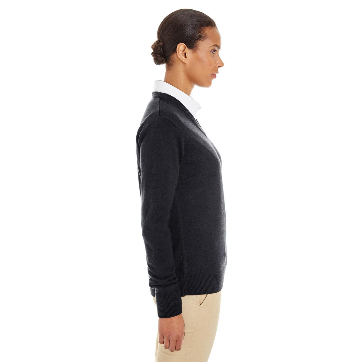 no-logo Harriton Women's Pilbloc V-Neck Sweater-Sweaters-Harriton-Thread Logic