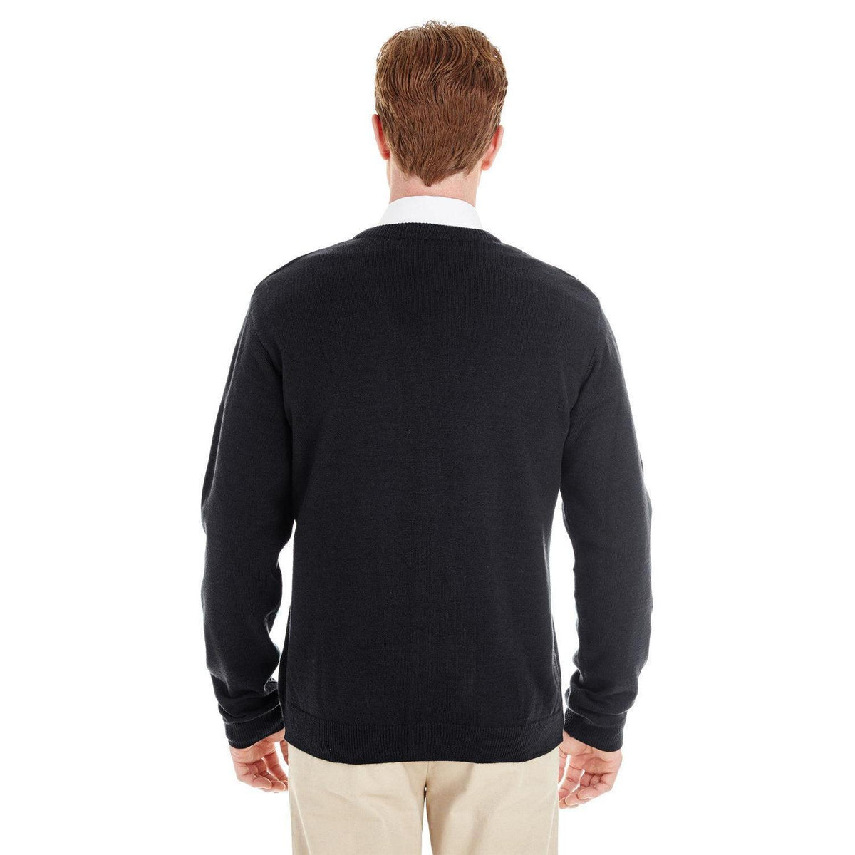 no-logo Harriton Pilbloc V-Neck Button Cardigan Sweater-Men's Layering-Harriton-Thread Logic