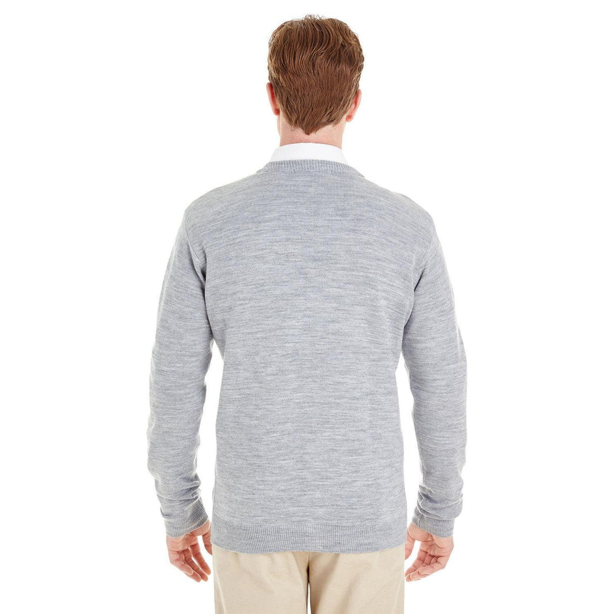 no-logo Harriton Pilbloc V-Neck Button Cardigan Sweater-Men's Layering-Harriton-Thread Logic