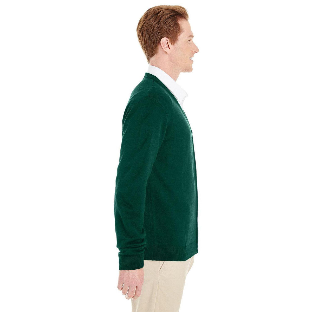 no-logo Harriton Pilbloc V-Neck Button Cardigan Sweater-Men's Layering-Harriton-Thread Logic