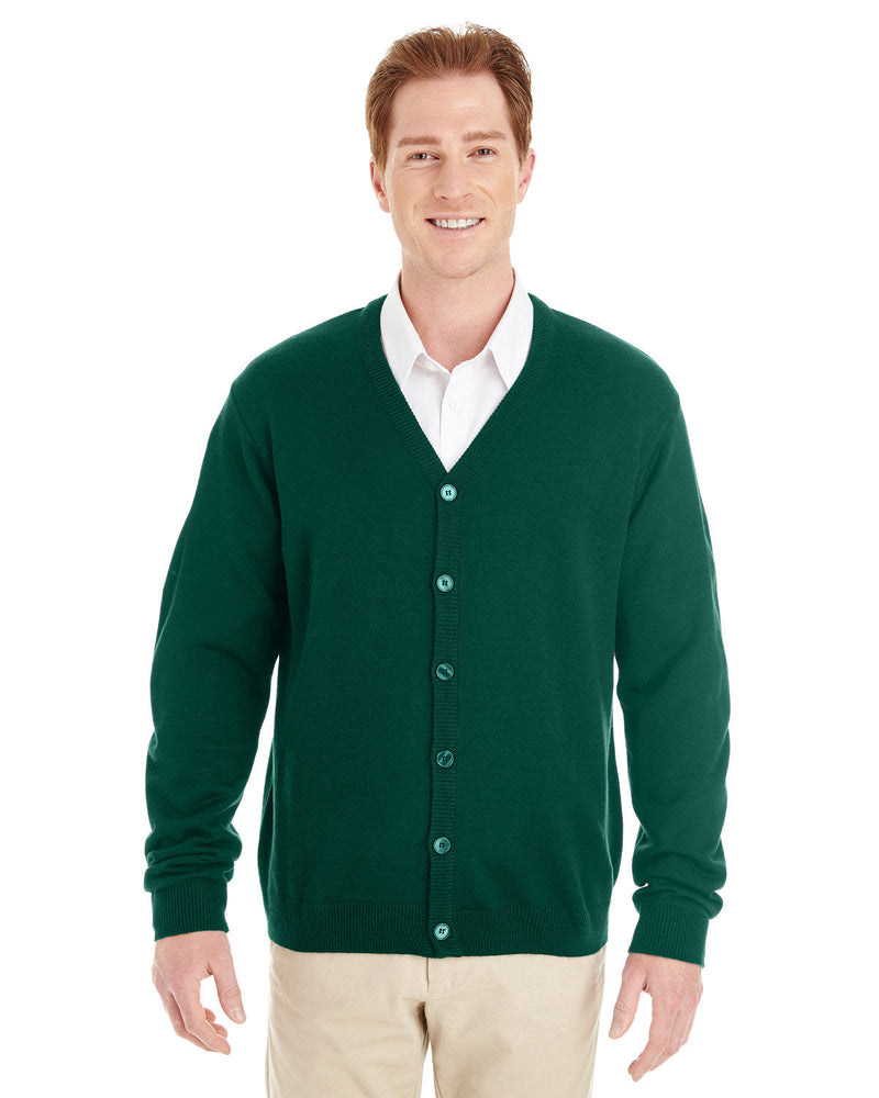  Harriton Pilbloc V-Neck Button Cardigan Sweater-Men's Layering-Harriton-Hunter-S-Thread Logic