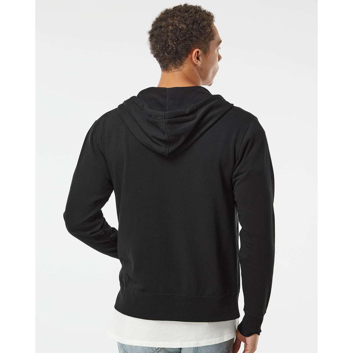 no-logo Independent Trading Co. Heathered French Terry Full-Zip Hooded Sweatshirt-Men's Layering-Independent Trading Co.-Thread Logic