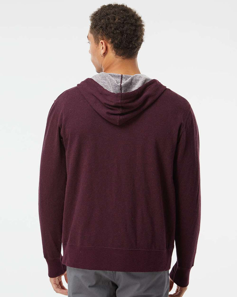 no-logo Independent Trading Co. Heathered French Terry Full-Zip Hooded Sweatshirt-Men's Layering-Independent Trading Co.-Thread Logic