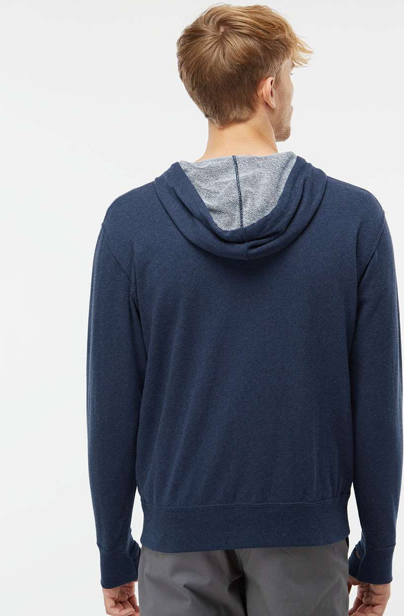 no-logo Independent Trading Co. Heathered French Terry Full-Zip Hooded Sweatshirt-Men's Layering-Independent Trading Co.-Thread Logic